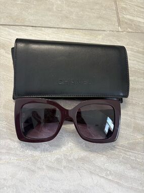 CHANEL Women's Oversized Square Sunglasses in Plum